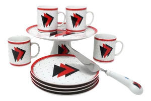 Postmodern Graphix Dessert Set by Saltera Himark 1985