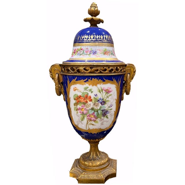 Bronze and Porcelain Vases from Sevres, Set of 2 For Sale - Image 3 of 8