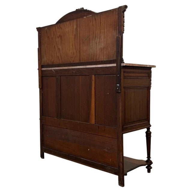 19th Century Antique French Marble-Top Cabinets with Mirrors, Set of 2 For Sale - Image 10 of 17