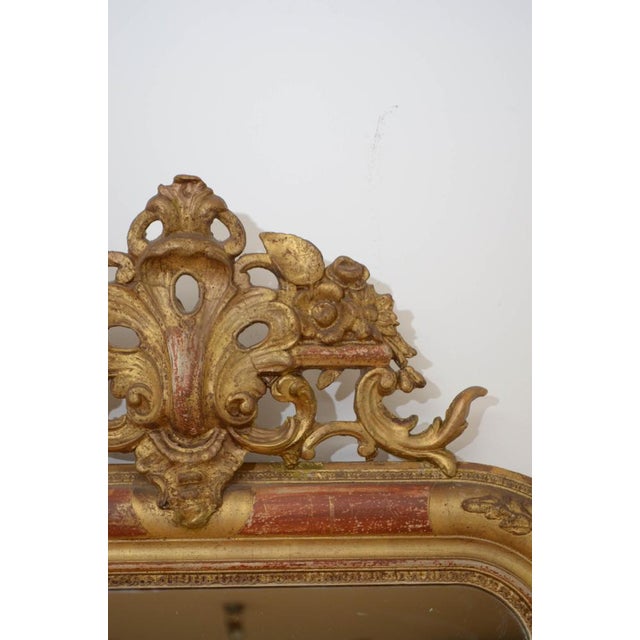 Paint 19th Century French Gilded Pier Mirror, 1850s For Sale - Image 7 of 16