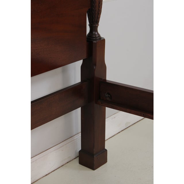 Rice Carved King Size Carved Mahogany Poster Bed For Sale - Image 13 of 16