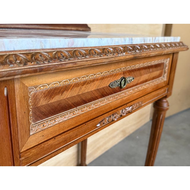 Wood Early 20th Century French Carved Wood Nightstands, 1940s, Set of 2 For Sale - Image 7 of 9