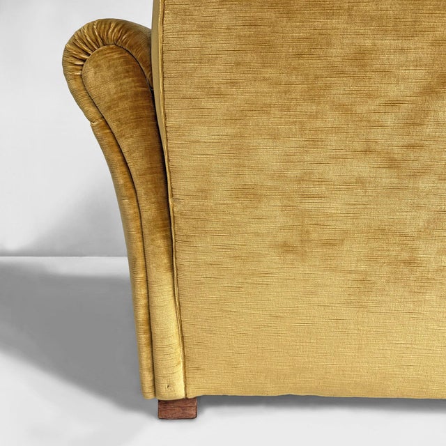 Mid-Century Modern Italian Yellow Velvet Chairs by Tito Agnoli for Poltrona Frau, 1950s, Set of 2 For Sale - Image 17 of 18