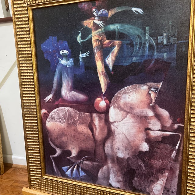 20th Century Surrealistic Figurative Image by Spanish Artist Josep Baques Signed Framed For Sale - Image 4 of 10