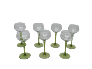 Antique Art Nouveau Wine Glasses, Set of 7