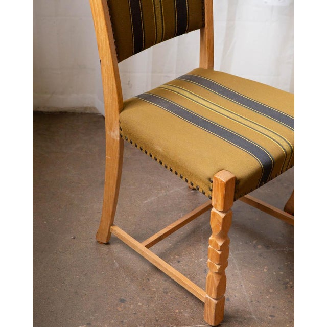 Set of Six Danish Modern Oak and Wool Dining Chairs in the Manner of Henning Kjærnulf, 1970s For Sale - Image 15 of 17
