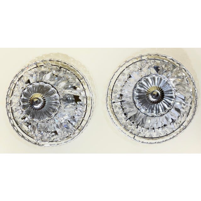Matching Pair of Vintage-Style Crystal Flush Mount Ceiling Lights / Chandelier For Sale - Image 13 of 14