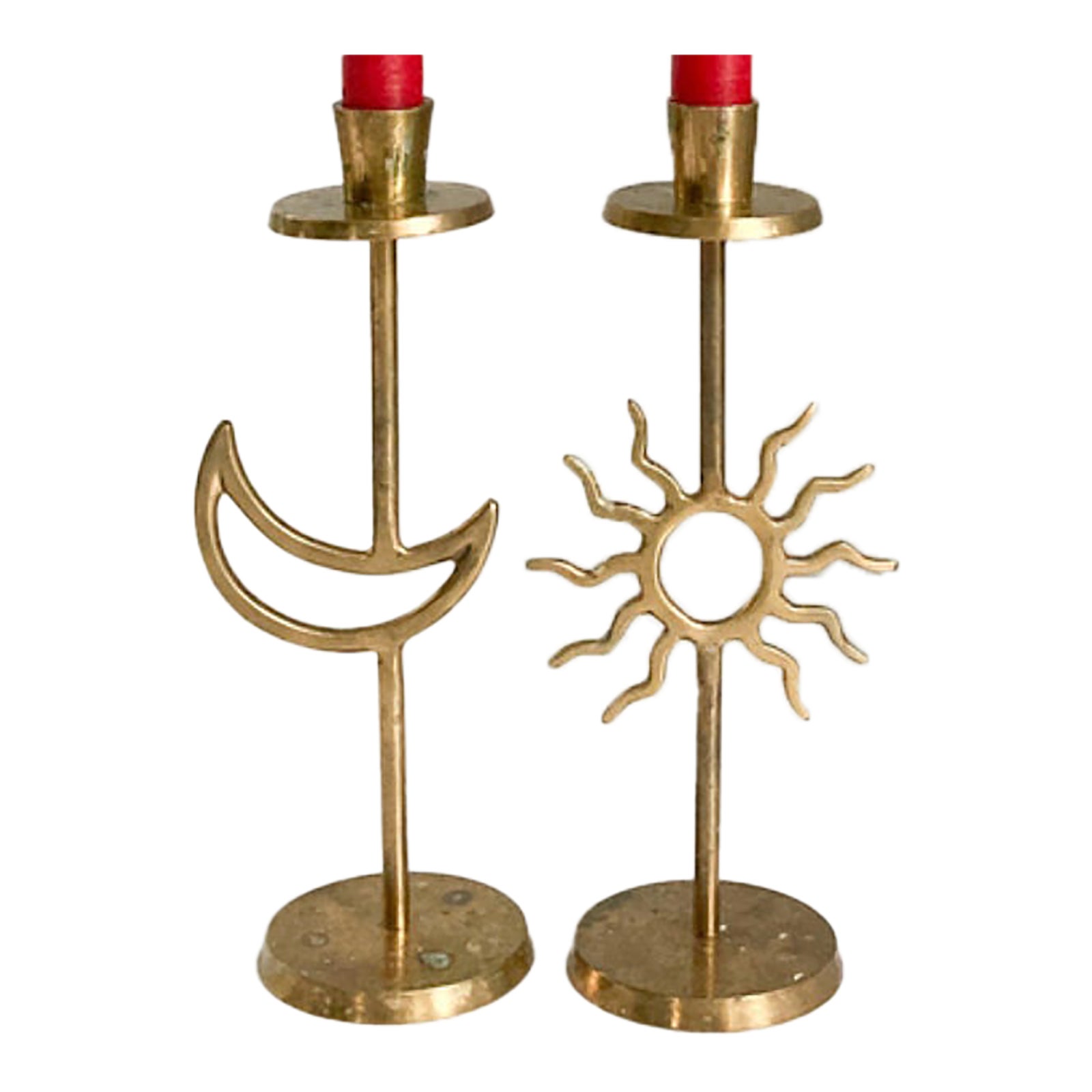 Brass Sun Candlestick Holders main image 1