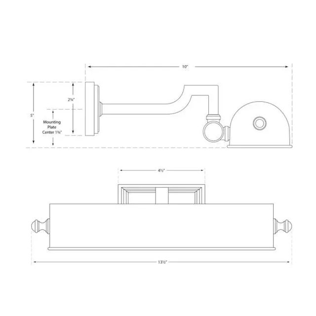 Traditional Alexa Hampton for Visual Comfort Signature Dean 12" Picture Light in Brushed Nickel For Sale - Image 3 of 3