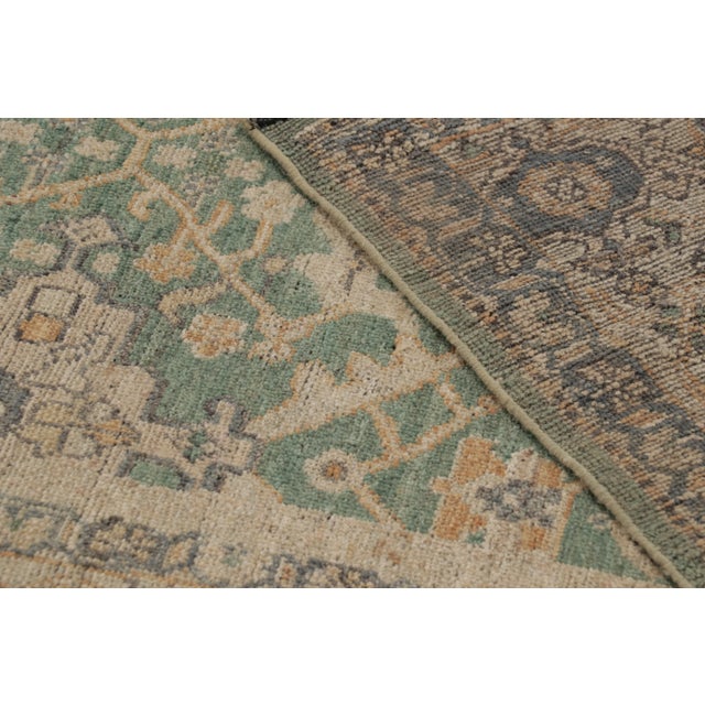 Green Contemporary Oushak Floral Wool Rug in Sage & Gold by Rug & Kilim, India For Sale - Image 8 of 8