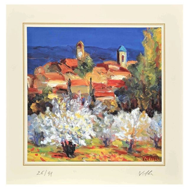 Nicholas Verrall, The Village, Lithograph, Late 20th Century For Sale