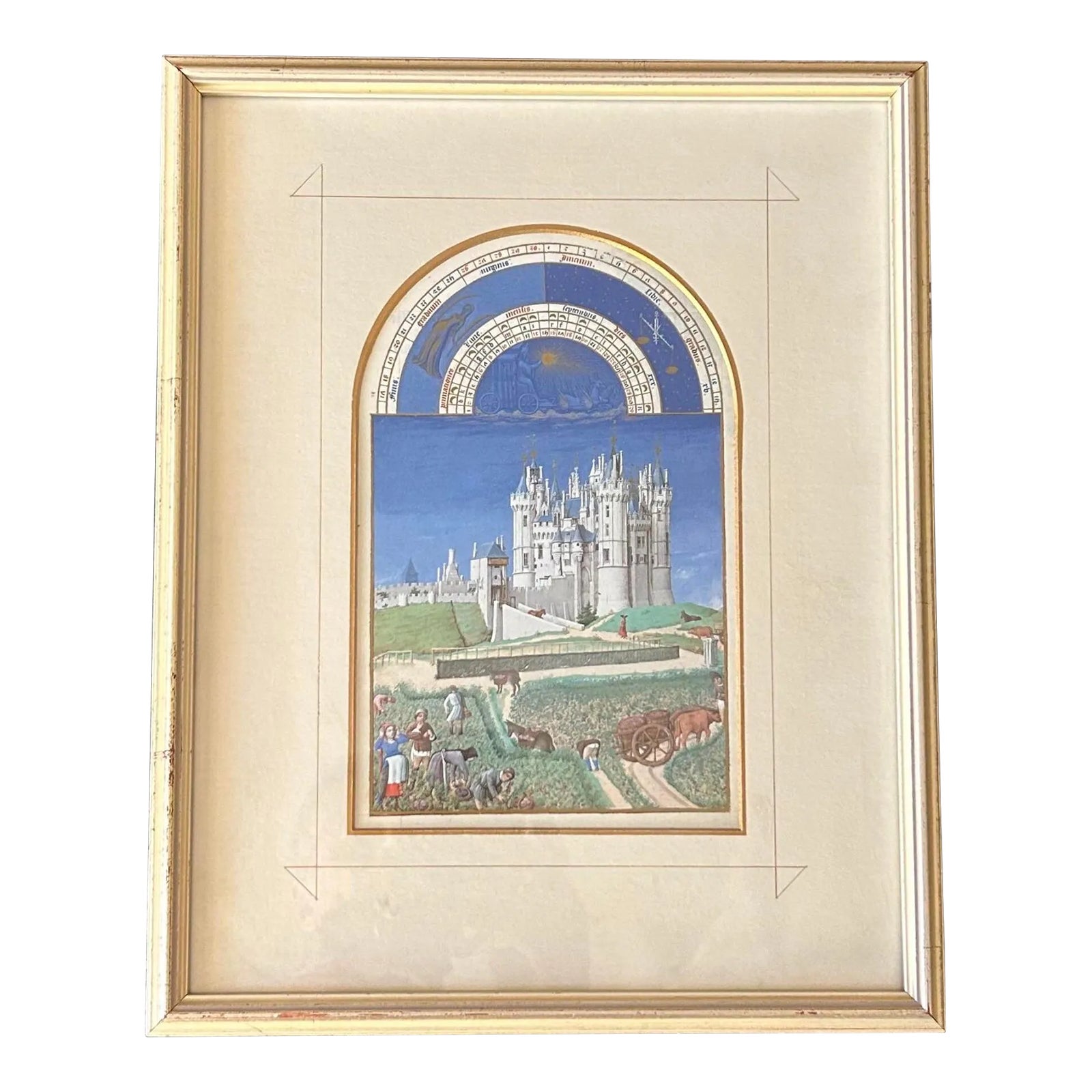 Medieval Illuminated Manuscript From the Book of Hours | Chairish