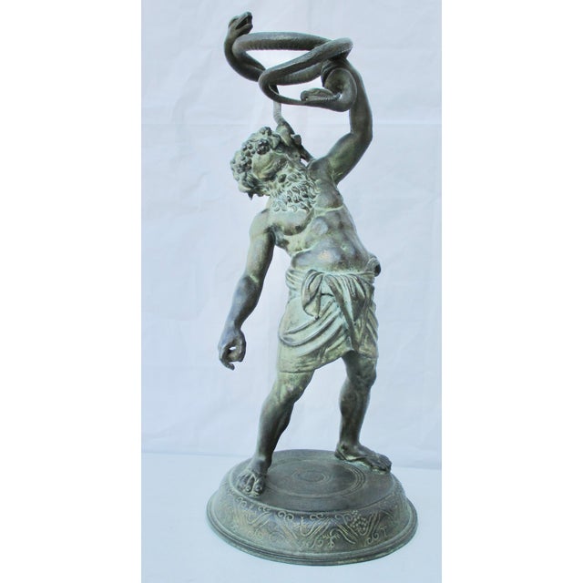 A very fine cast of Drunken Selanas, the satyr. Cast in Naples after the bronzes found in Pompeii. A late 19th and early...