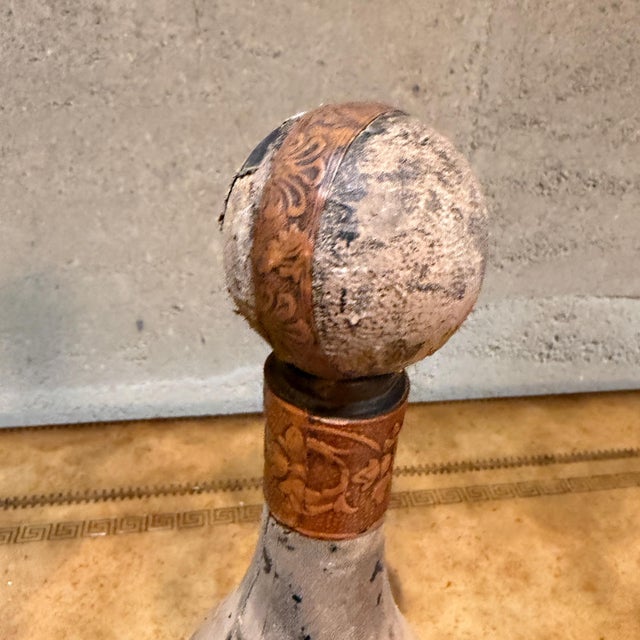 Animal Skin Italian Leather-Wrapped Bottle Decanter For Sale - Image 7 of 13