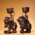 Pair of Antique Chinese Gilt Bronze Foo Dog Candle Holders With Ring Handles For Sale - Image 4 of 10
