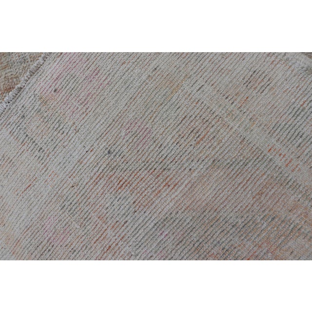 Turkish Muted Colored Oushak Rug Is Subdued Medallion Design For Sale - Image 11 of 11