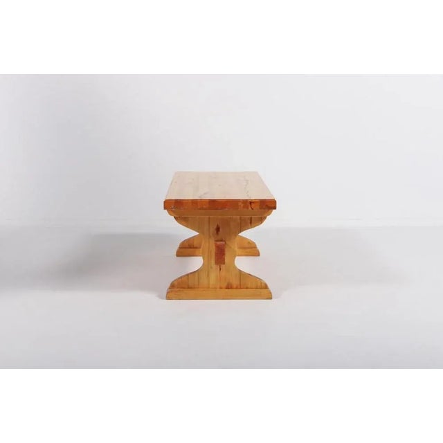 Small Solid Pine Bench Coffee Table, 1980s, Sweden For Sale - Image 4 of 12