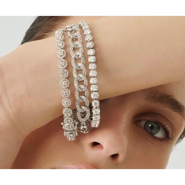 40 Round Diamond 20 Pointer Each Tennis Bracelet in 14 Karat Gold 8 Carat 7 " For Sale In New York - Image 6 of 8