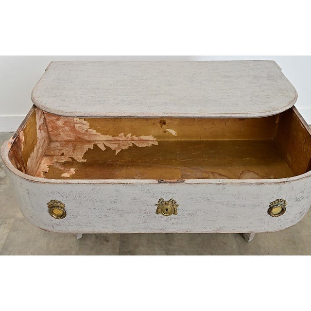 Wood 18th Century Swedish Gustavian Period Bow-front Commode For Sale - Image 7 of 11