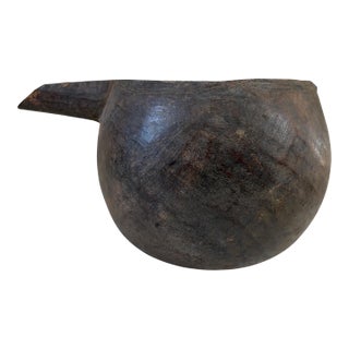 Vintage Lg African Kuba Wooden Cup Congo For Sale
