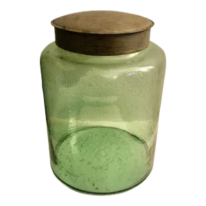 Hand Blown Bubble Glass Storage Jar With Tin Lid