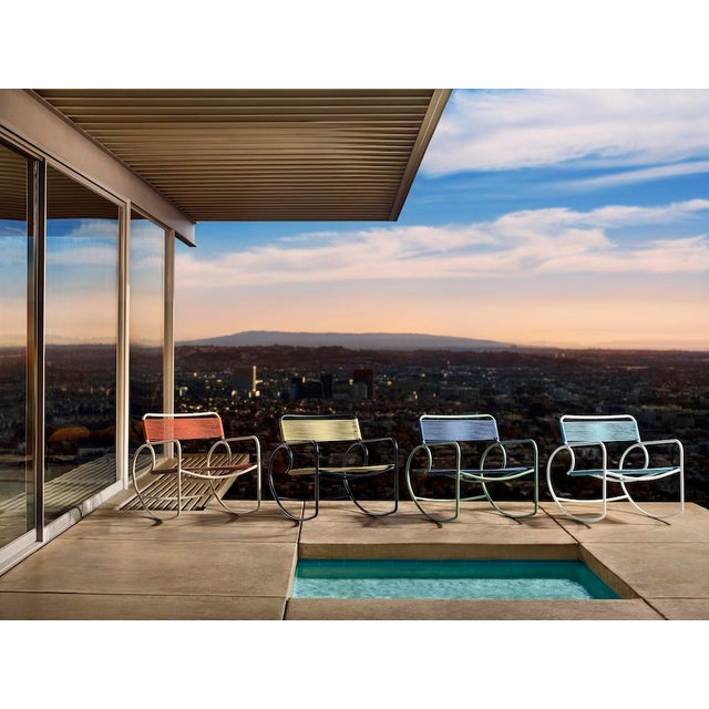 Brown Jordan Walter Lamb Aluminum Lounge Chair, Mica frame with Marine fabric For Sale In Jacksonville, FL - Image 6 of 12