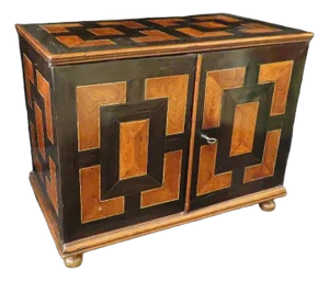 Incredible 18th Century Flemish Ebony, Rosewood & Bone Inlaid Merchants Cabinet