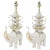 Pair of Vintage Hand-Painted White and Gold Elephant Table Lamps With Tiered Pagoda Tops For Sale - Image 12 of 12