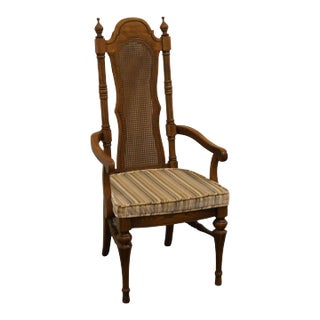 Unique Furniture Spanish Mediterranean Cane Back Dining Arm Chair 2860a For Sale
