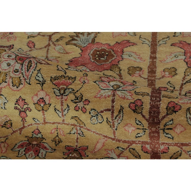 1920s Antique Persian Qum Rug With Central Floral Play in Pastel Hues - Rug & Kilim For Sale - Image 5 of 9