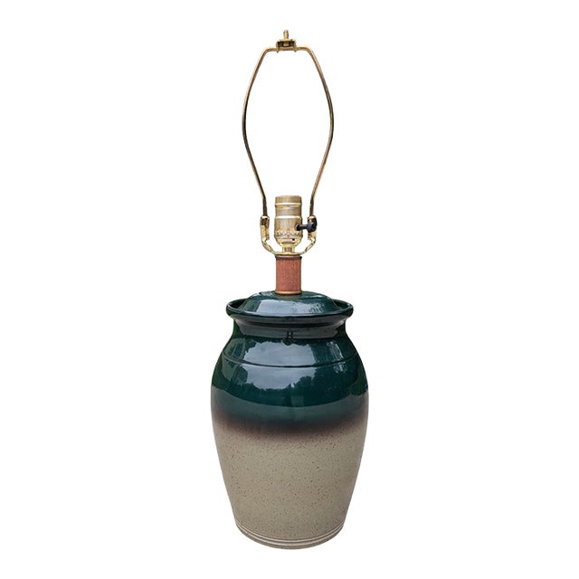 Vintage Studio Pottery Table Lamp For Sale