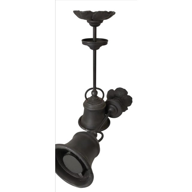 Vintage Wrought Iron Tall Sculptural Flower Shaped Candle Holder ~ Pair For Sale - Image 9 of 10