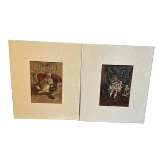 Pair of Chromolithograph Prints by Lizzie Mack. For Sale