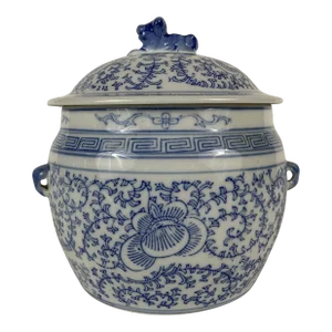 Blue and White Chinese Porcelain Covered Hot Pot