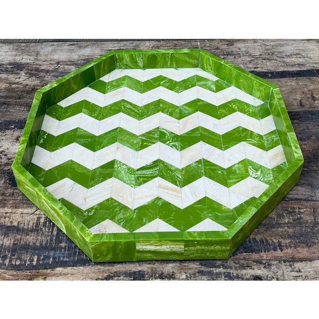 Vintage Herringbone Stone Tray For Sale - Image 9 of 12