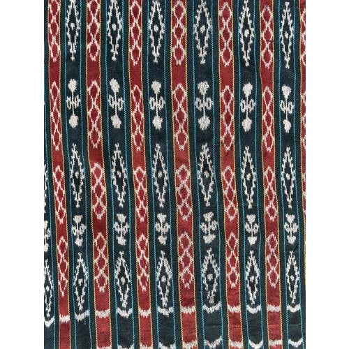 Indonesian Traditional Red, Black, Yellow & Blue Ikat Fabric For Sale - Image 10 of 18