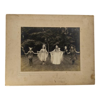 Early 20th Century English Photograph of Girls in Pageant or Play Costumes For Sale