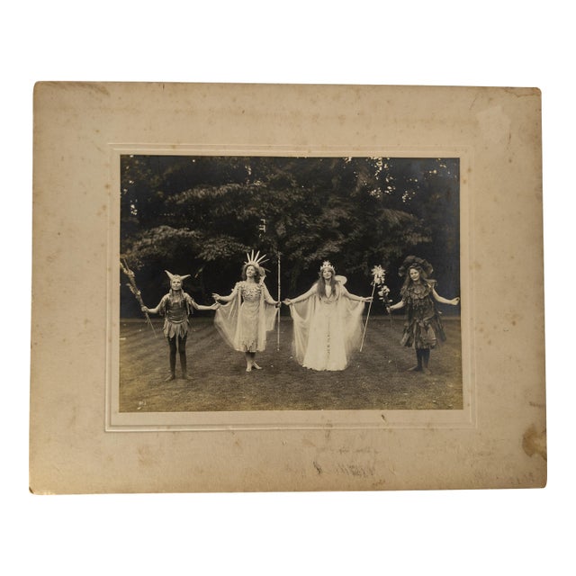 Early 20th Century English Photograph of Girls in Pageant or Play Costumes For Sale