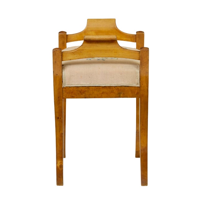 Wood Antique Swedish Birch Empire Stool, 1850 For Sale - Image 7 of 9