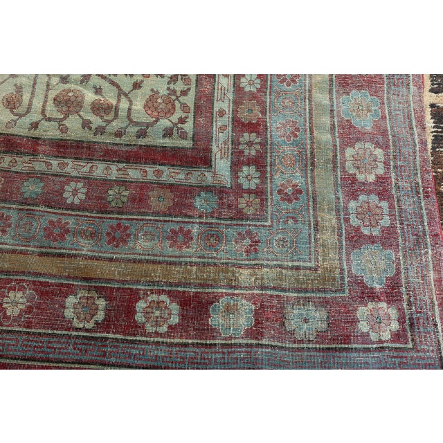 Islamic Doris Leslie Blau Antique Silk Yarkand Samarkand Rug For Sale - Image 3 of 7