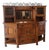 Antique Oak Sideboard Buffet With Leaded Glass Cabinets & Mirror For Sale