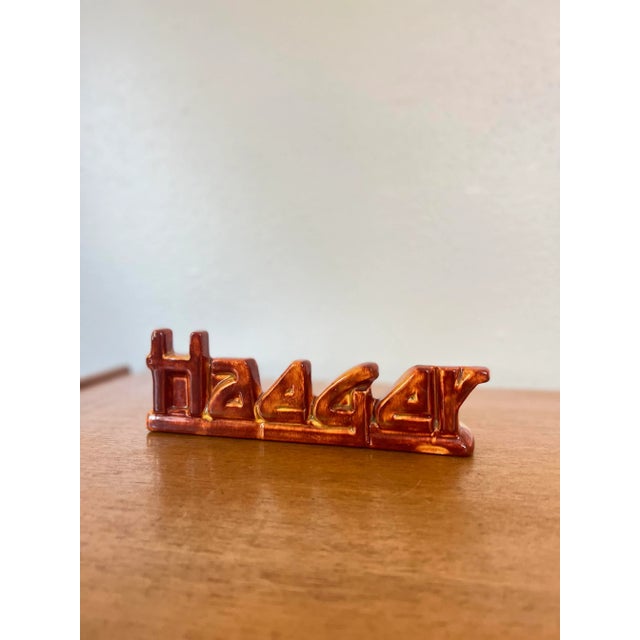 Vintage Mid Century Modern Ceramic Orange Pen Holder Desk Accessory by Royal Haeger For Sale In Houston - Image 6 of 7