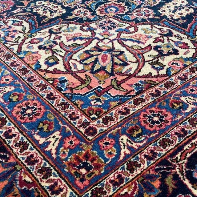 1960s Old Persian Kashan Area Rug 10’7″ X 13’7″ For Sale In Dallas - Image 6 of 11