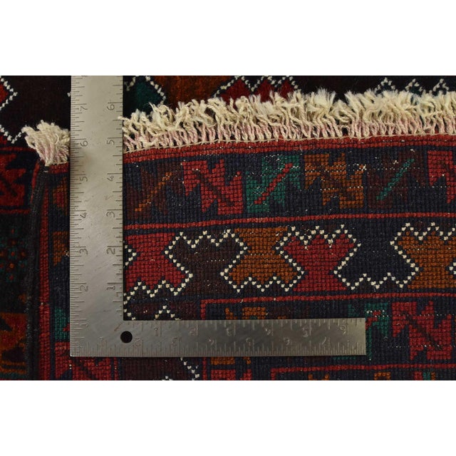 Baloch Rug 3′ X 4’6” Blue Wool Vintage Tribal Hand-Knotted Oriental Carpet For Sale - Image 10 of 10