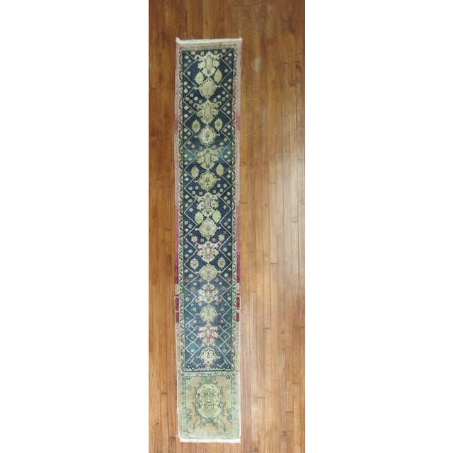 Vintage Turkish Runner with an unusual motif and colors. 1'9'' x 10'4''