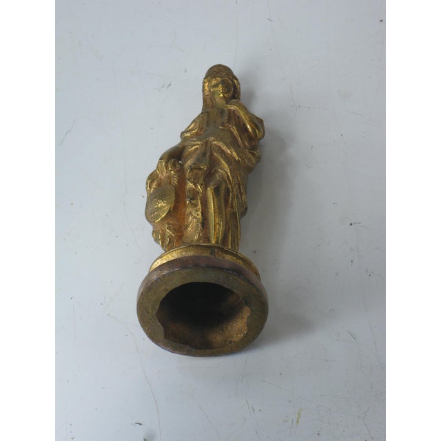 Neoclassical Lady Statue Antique Gold-Plated Spelter Gilded Sculpture Fennel, Clock Part For Sale - Image 11 of 15