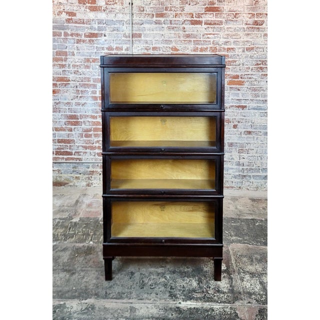 Antique Macey Mahogany Lawyer's Bookcase 4 Stacks-c1910s Original turn of the century Macey 4 stacks Barrister mahogany...