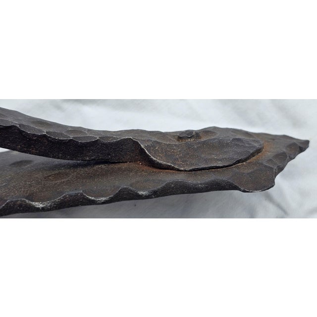 Antique 1910s Hand-Forged Wrought Iron Door Pull 24" Twist Grip W/ Keyhole For Sale - Image 14 of 18