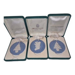 Three Vintage Wedgwood Christmas Ornaments