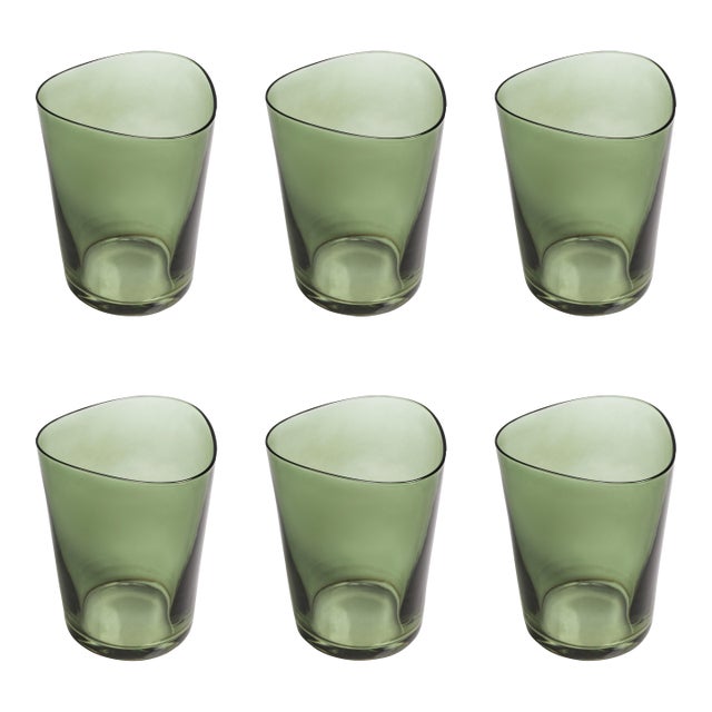 Summer Kampari 6-Piece Set Glass Tumblers, Green For Sale